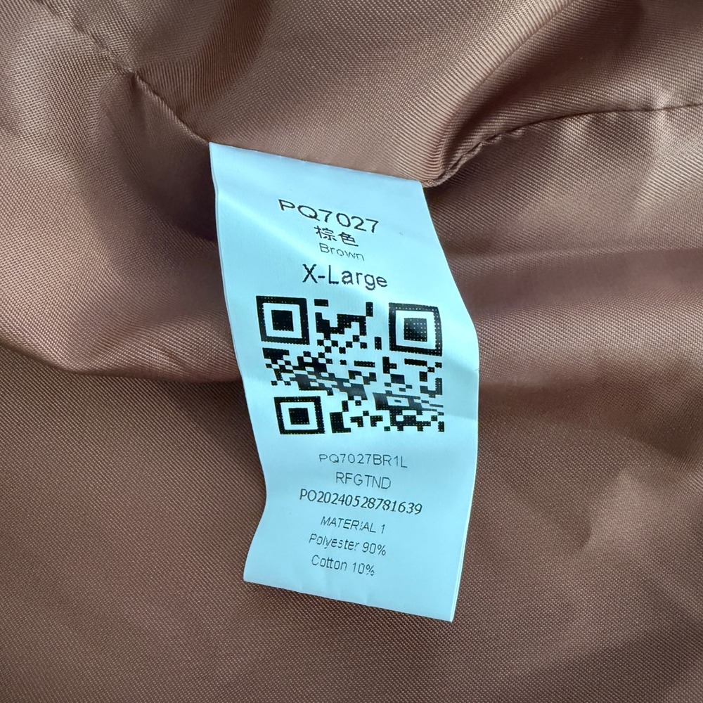 Coat Mens XL Storm Flap Long Jacket Brown Cozy Fall Autumn Winter Layering - Picture 8 of 12